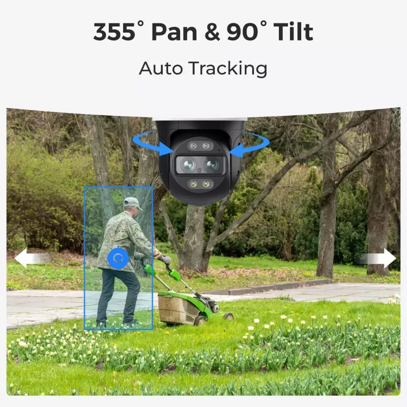 IP-Überwachungskamera Reolink TrackMix W760 4K, 8 MP, 3840×2160, Wi‑Fi & Ethernet, PTZ (355° Schwenk, 90° Neigung), 30 m Nachtsicht, IP65