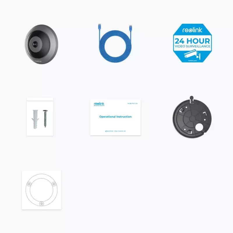 IP-Sicherheitskamera Reolink Fisheye P520 6MP Dome, 2560×2560, 180° Fisheye, PoE/DC, microSD bis zu 256 GB