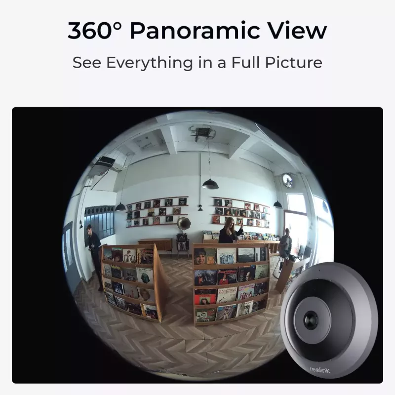 IP-Sicherheitskamera Reolink Fisheye P520 6MP Dome, 2560×2560, 180° Fisheye, PoE/DC, microSD bis zu 256 GB