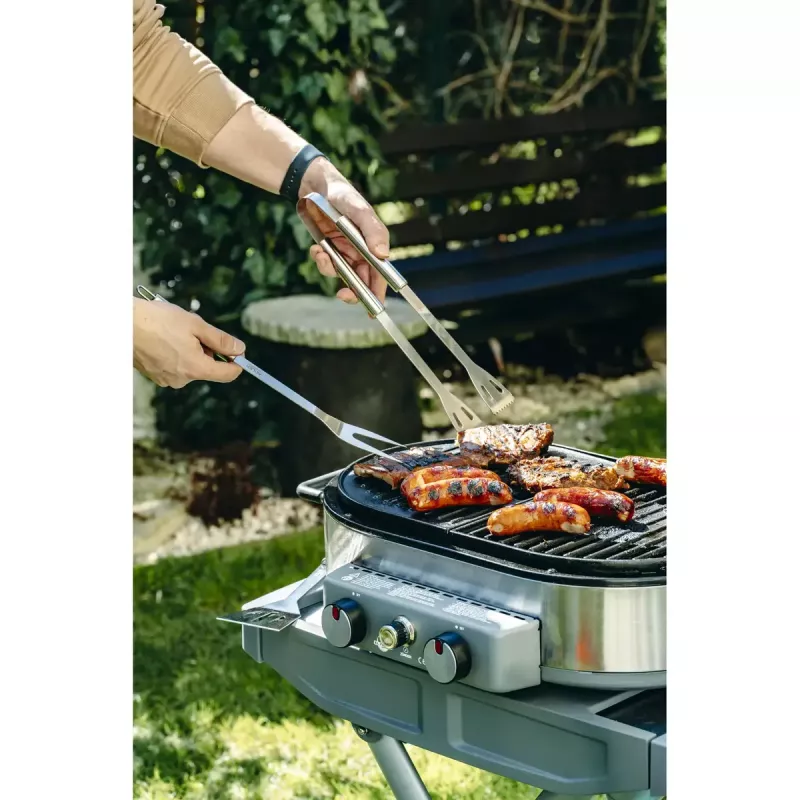 Grillbesteck-Set Adler AD 6728 — 3-teilig, Spieße und Gabel aus Edelstahl