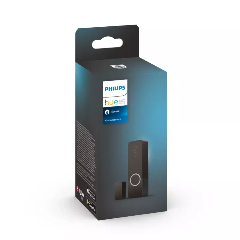 Philips Secure Kontaktsensor, Wireless, ZigBee, Schwarz, Tür/Fenster, Klebeband/Schraube, III