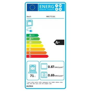 Einbau-Backofen Bosch Serie 8 HBG7721B1 — elektrisch, 71 L, Pyrolyse-Selbstreinigung, Touch-Bedienung, Wi‑Fi, Halogenlampe, schwarz