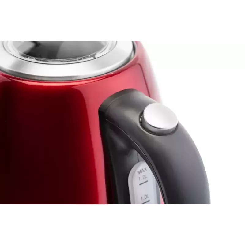 Elektrischer Wasserkocher ETA 1,2 L 2100 W Rot — Edelstahl, Wasserstandsanzeige