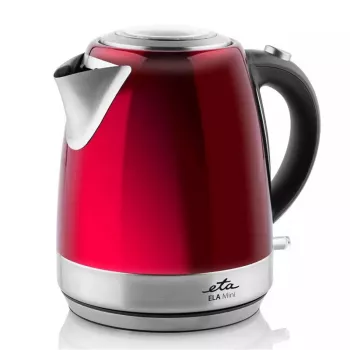 Elektrischer Wasserkocher ETA 1,2 L 2100 W Rot — Edelstahl, Wasserstandsanzeige