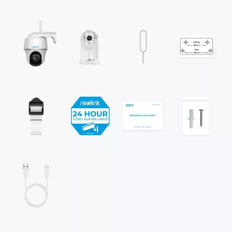 IP-Überwachungskamera Reolink Argus Series B430 — 5 MP, kabellos, Akku/Solar 6000 mAh, Dome, Innen/Außen, PIR, 355° Schwenk, 140° Neigung