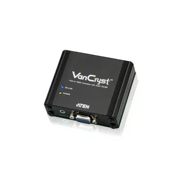 ATEN VGA-zu-HDMI Audio/Video-Konverter, Schwarz, Metall, 1920 x 1080 Pixel, 1920 x 1080 Pixel, 1080p, 16:9
