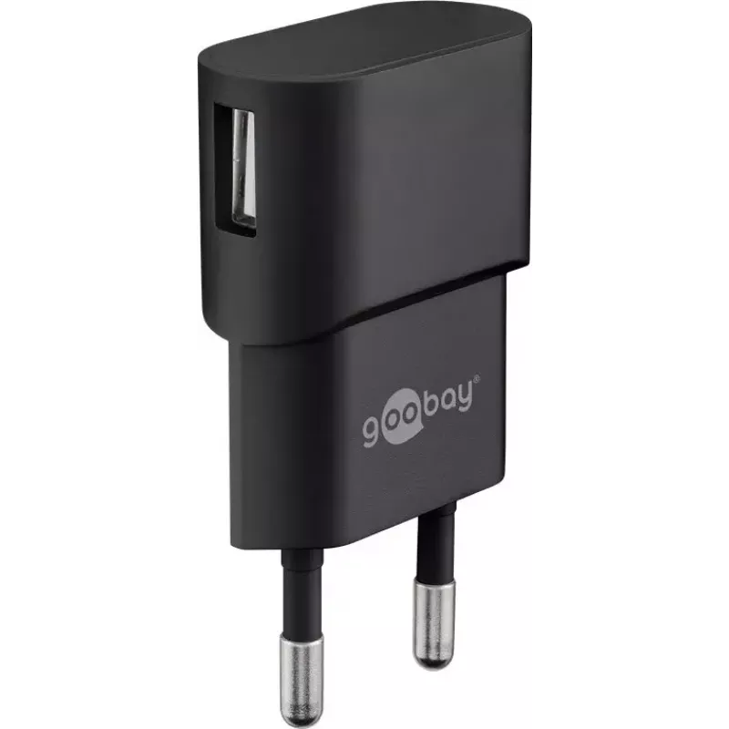 Indoor-Ladegerät GOOBAY 45298 – universelles USB 5V 1m, AC 100–240V, 5 W, schwarz