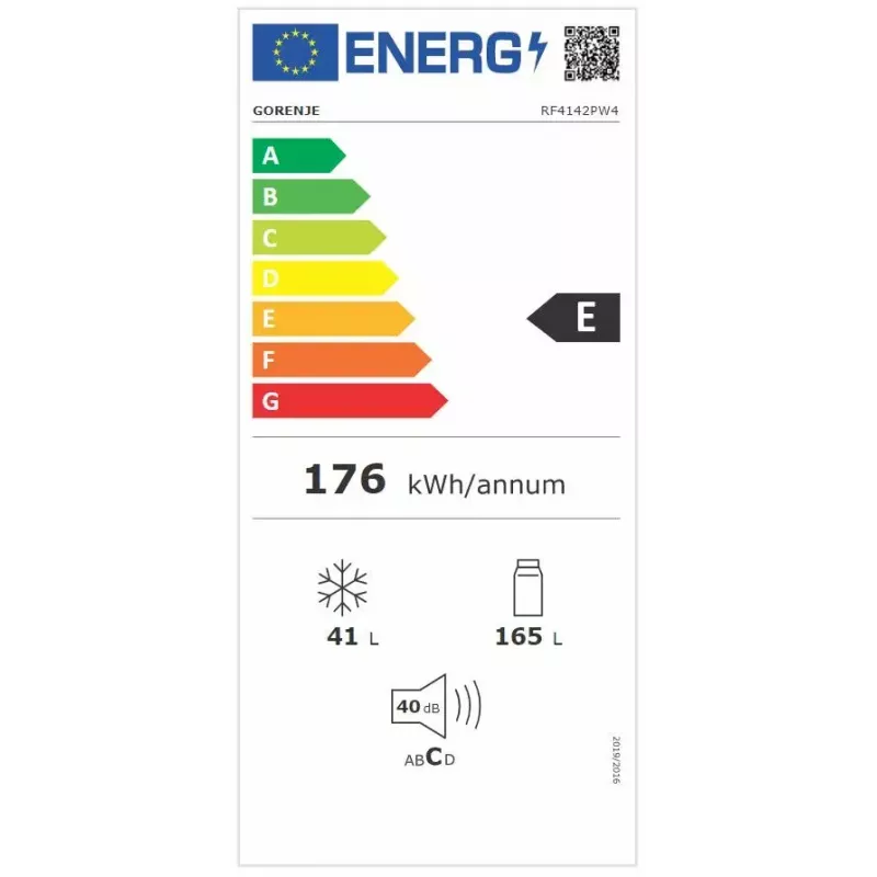 Freistehender Kühlschrank Gorenje RF4142PW4, Gesamt 206 L, Kühlteil 165 L, Gefrierteil 41 L, weiß