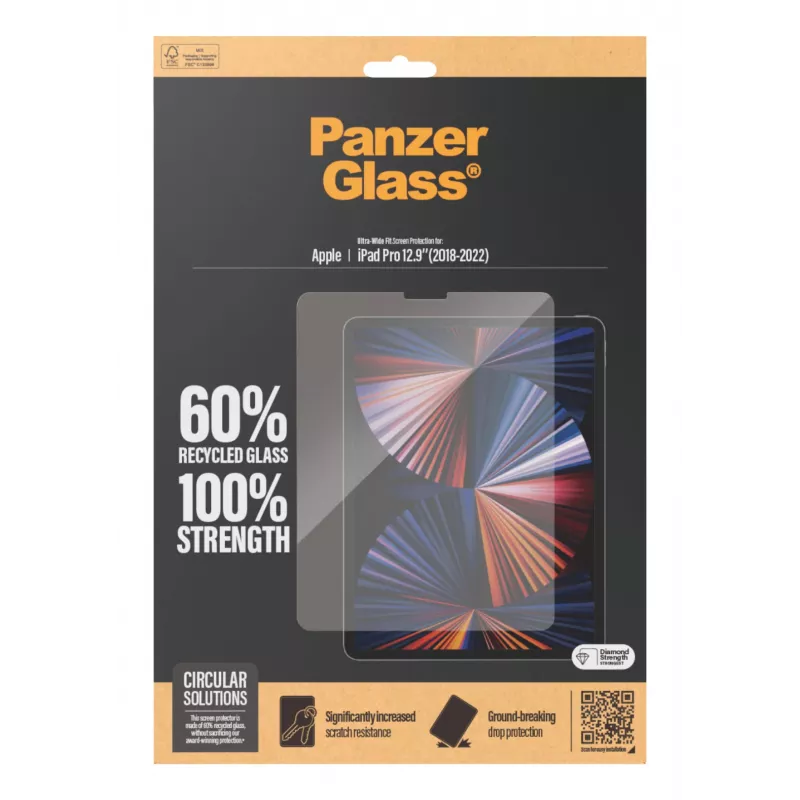 PanzerGlass® Displayschutzfolie iPad Pro 12,9'' (2018, 2020, 2021, 2022) | Ultra-Wide Fit