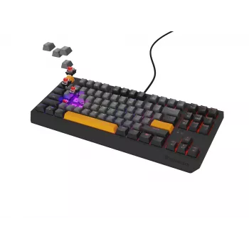 GENESIS Thor 230 TKL Tastatur Gaming USB + RF Wireless + Bluetooth QWERTY Schwarz, Grau, Orange