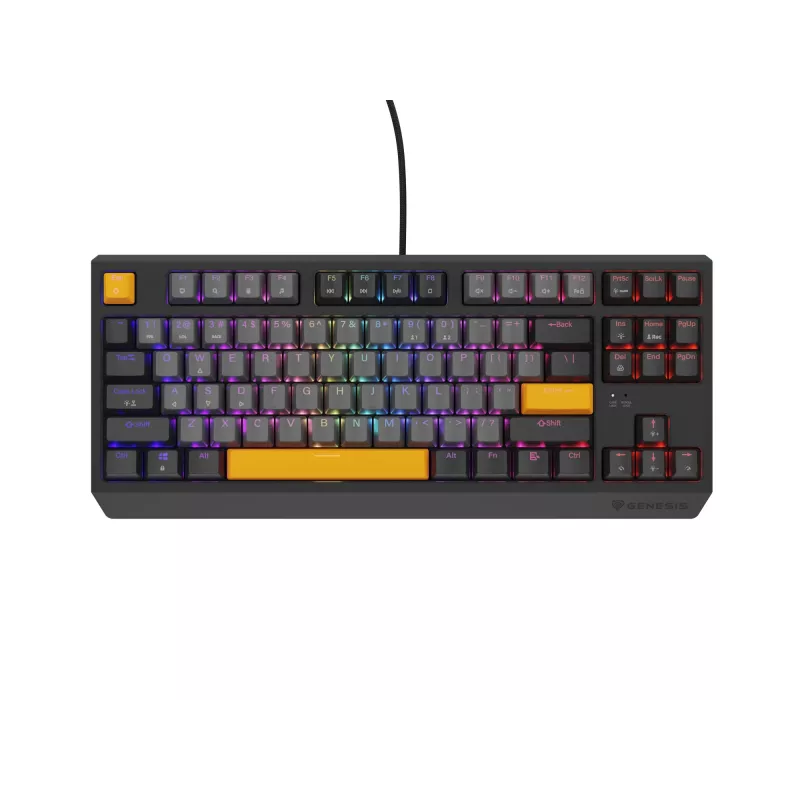 GENESIS Thor 230 TKL Tastatur Gaming USB + RF Wireless + Bluetooth QWERTY Schwarz, Grau, Orange