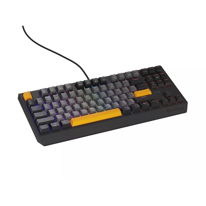 GENESIS Thor 230 TKL Tastatur Gaming USB + RF Wireless + Bluetooth QWERTY Schwarz, Grau, Orange