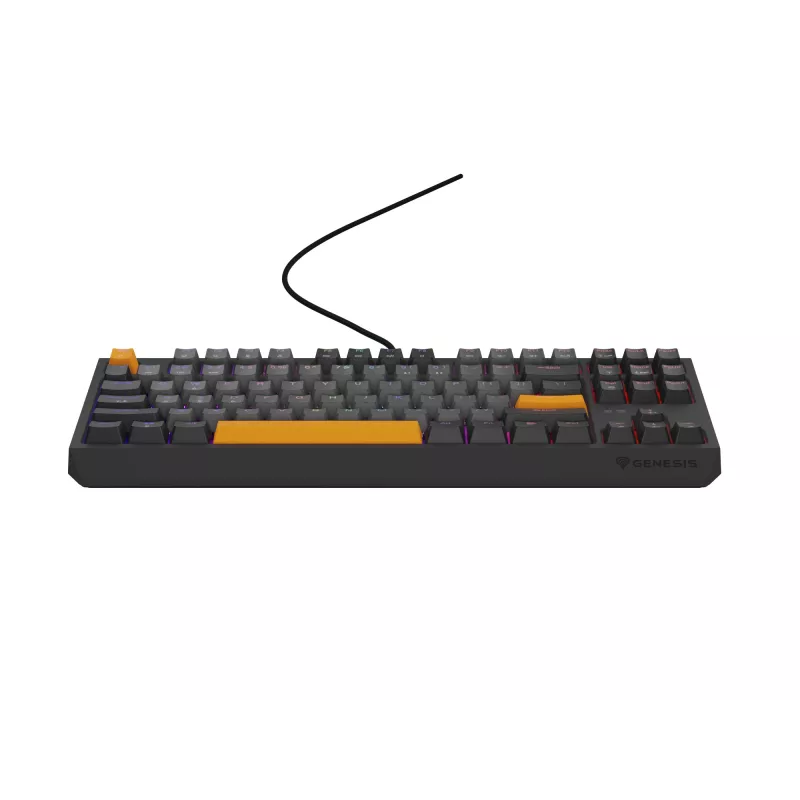 GENESIS Thor 230 TKL Tastatur Gaming USB + RF Wireless + Bluetooth QWERTY Schwarz, Grau, Orange