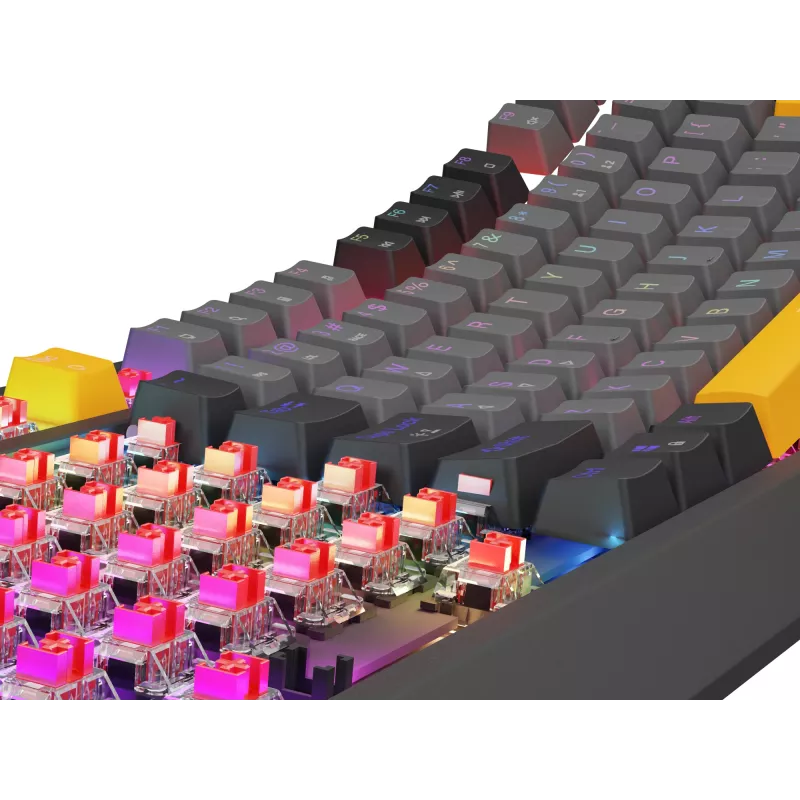 GENESIS Thor 230 TKL Tastatur Gaming USB + RF Wireless + Bluetooth QWERTY Schwarz, Grau, Orange