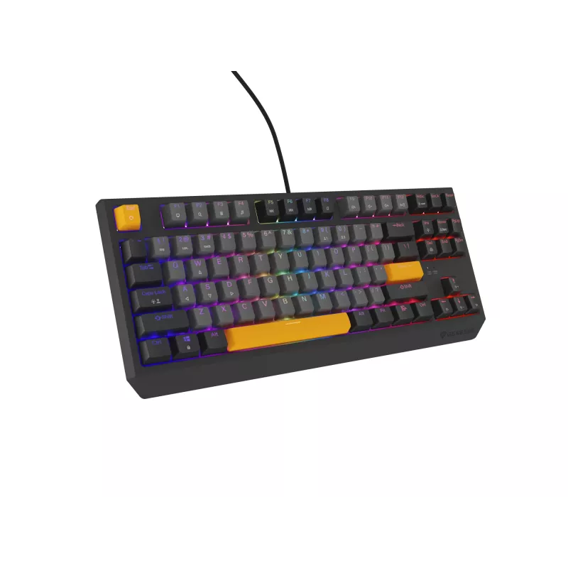 GENESIS Thor 230 TKL Tastatur Gaming USB + RF Wireless + Bluetooth QWERTY Schwarz, Grau, Orange