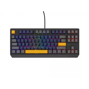 GENESIS THOR 230 TKL Tastatur Gaming USB + RF Wireless + Bluetooth QWERTY Schwarz, Blau, Grau, Orange