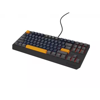 GENESIS THOR 230 TKL Tastatur Gaming USB + RF Wireless + Bluetooth QWERTY Schwarz, Blau, Grau, Orange