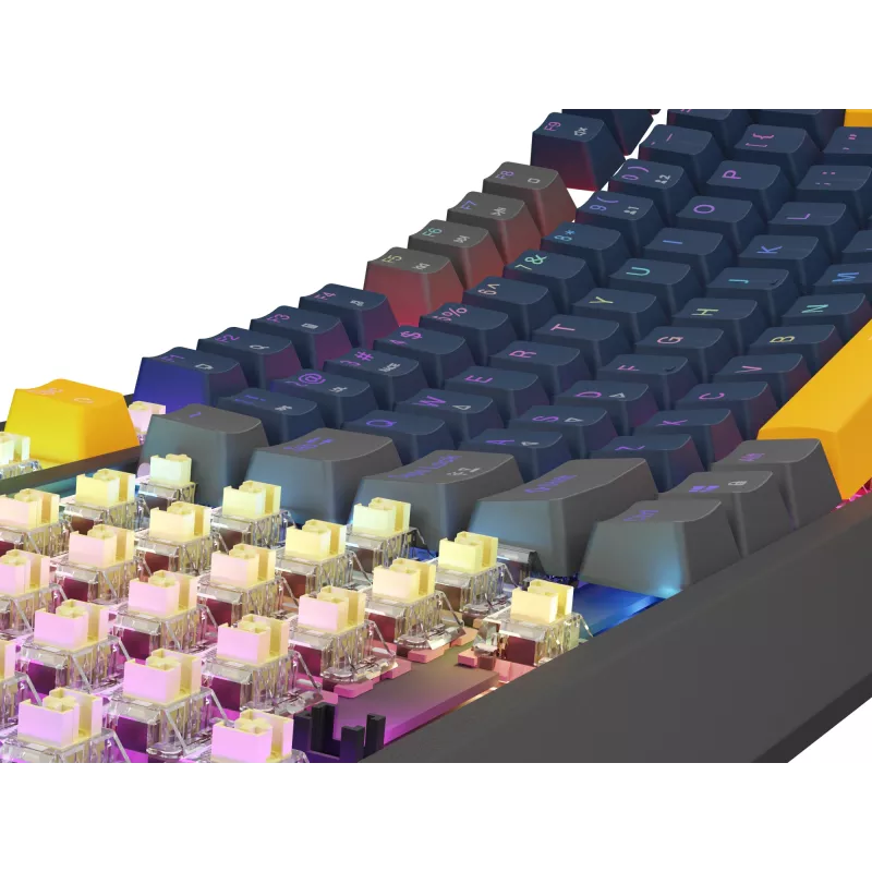 GENESIS THOR 230 TKL Tastatur Gaming USB + RF Wireless + Bluetooth QWERTY Schwarz, Blau, Grau, Orange