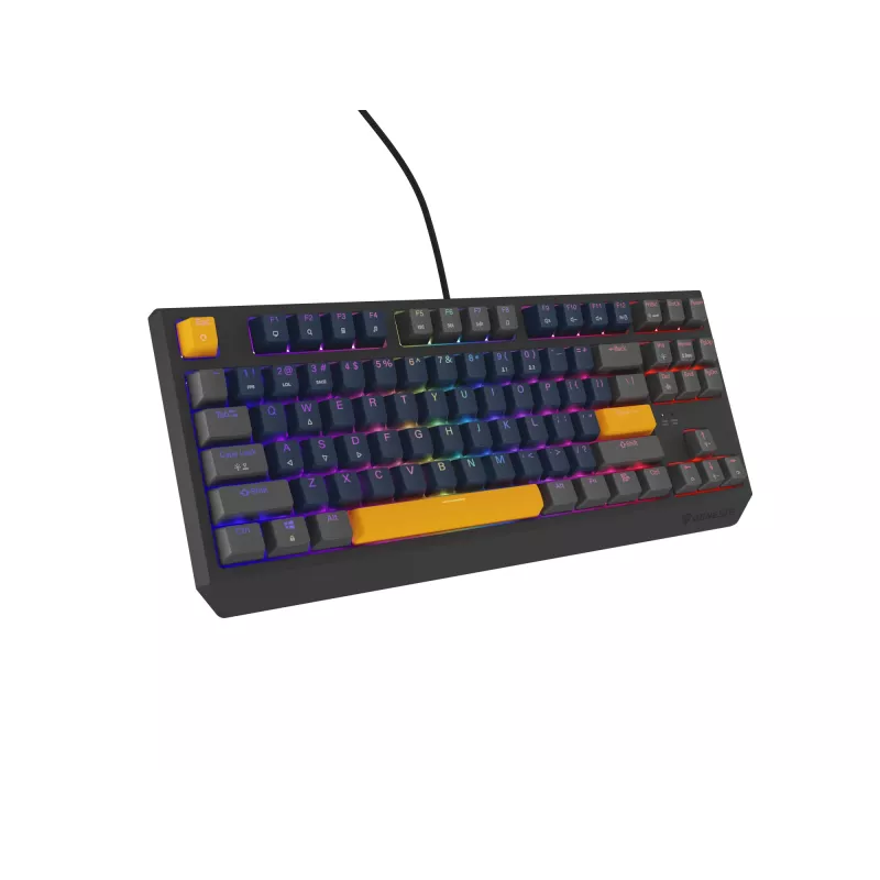 GENESIS THOR 230 TKL Tastatur Gaming USB + RF Wireless + Bluetooth QWERTY Schwarz, Blau, Grau, Orange