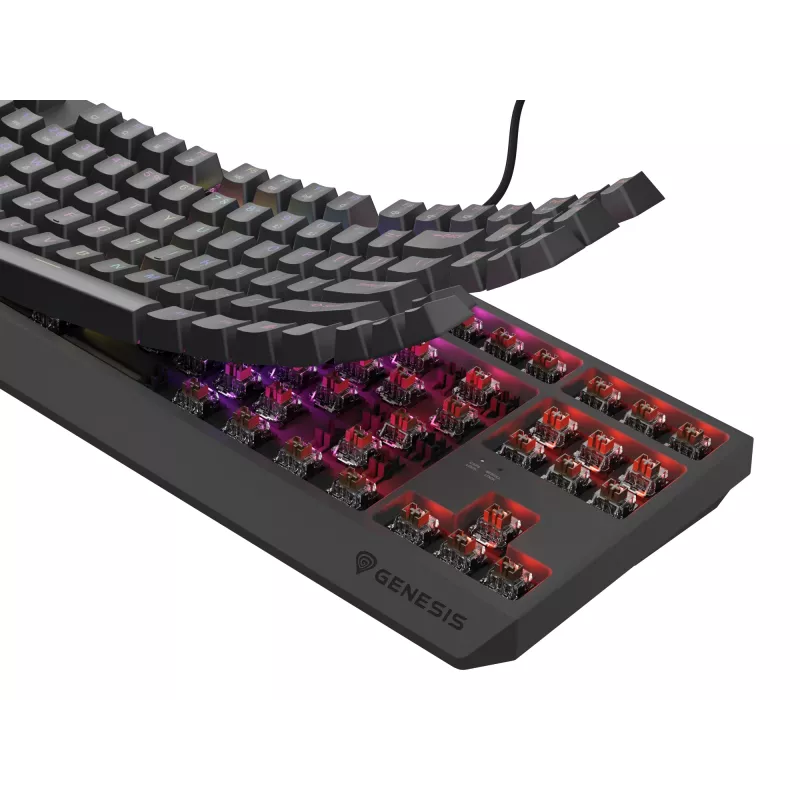 Mechanische Gaming-Tastatur Genesis Thor 230 TKL — Tenkeyless, US QWERTY, Outemu Brown Switches, RGB, 1000 Hz, USB