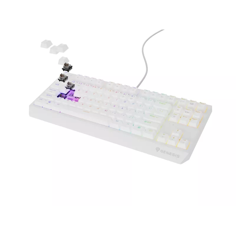 GENESIS Thor 230 TKL Tastatur Gaming USB + RF Wireless + Bluetooth QWERTY Weiß