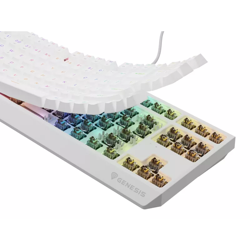 GENESIS Thor 230 TKL Tastatur Gaming USB + RF Wireless + Bluetooth QWERTY Weiß