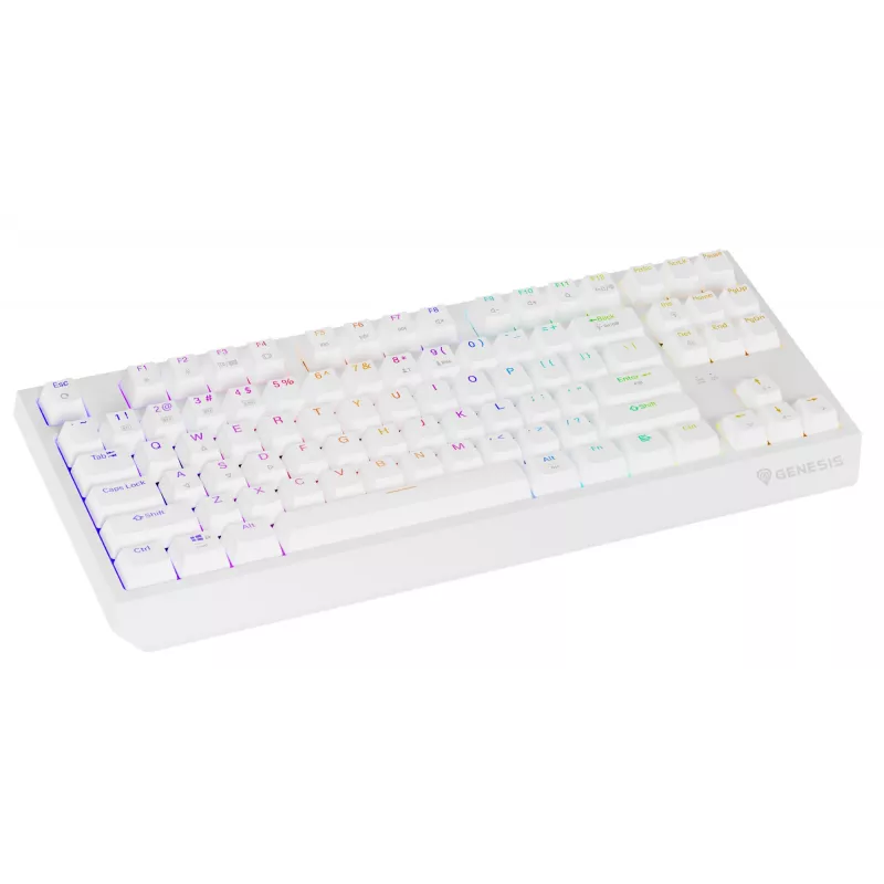 Tenkeyless Gaming-Tastatur GENESIS Thor 230 TKL — USB, RF Wireless, Bluetooth, QWERTY, Weiß