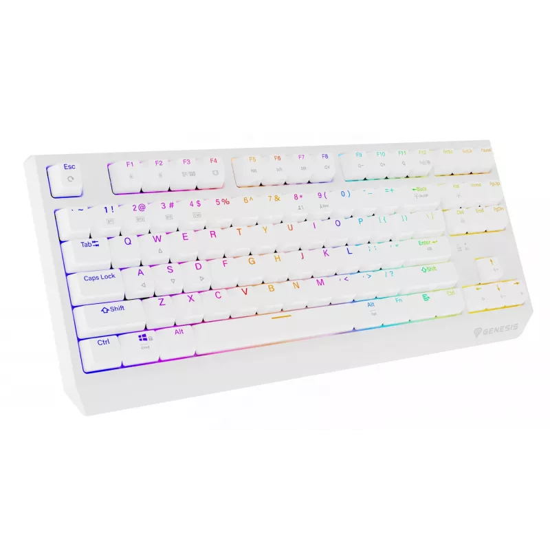 Tenkeyless Gaming-Tastatur GENESIS Thor 230 TKL — USB, RF Wireless, Bluetooth, QWERTY, Weiß