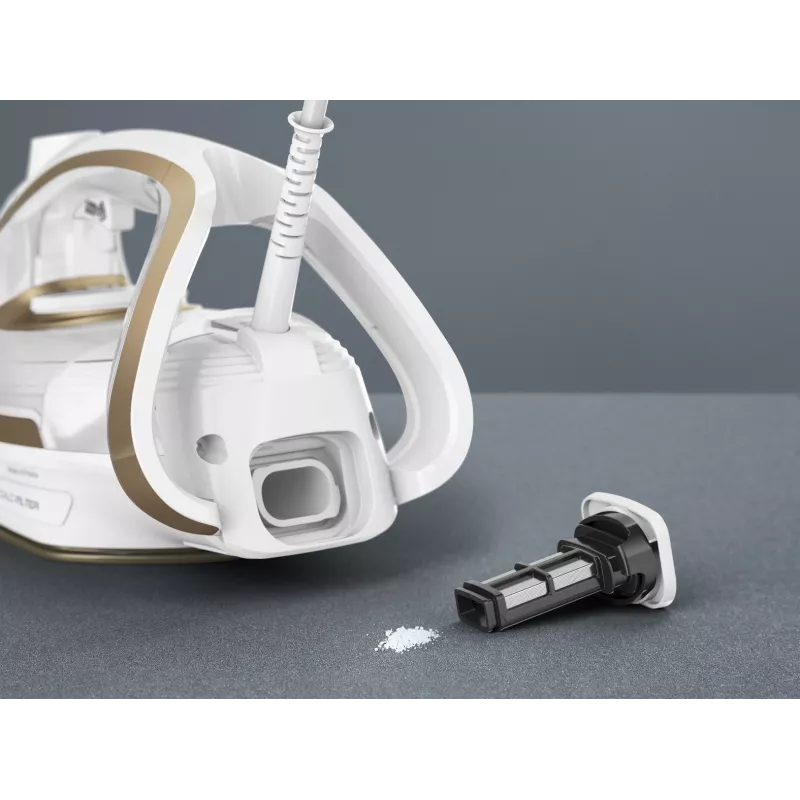 Tefal Puregliss FV8042 Trocken- und Dampfbügeleisen mit Durilium AirGlide Autoclean Bügelsohle, 3000 W, Bronze, Weiß