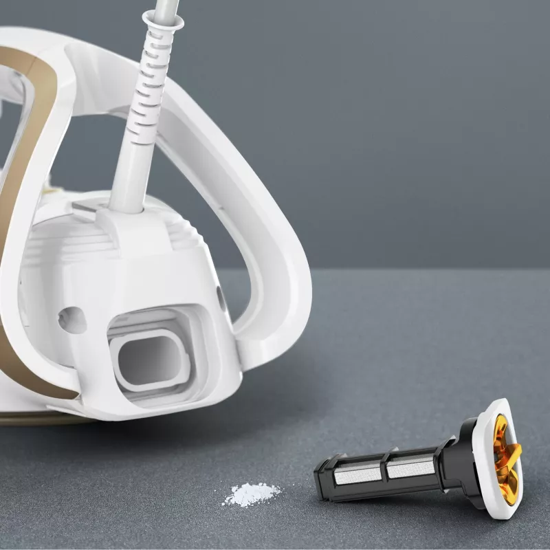Tefal Puregliss FV8042 Trocken- und Dampfbügeleisen mit Durilium AirGlide Autoclean Bügelsohle, 3000 W, Bronze, Weiß