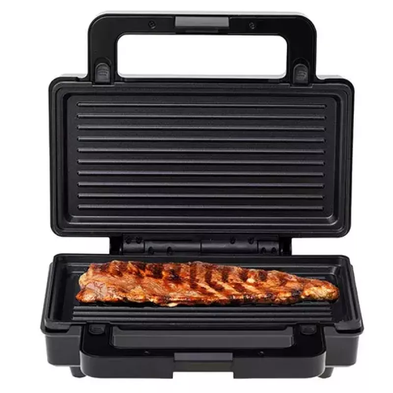 Sandwichmaker Adler AD 3073 — 2 Sandwiches, 1400 W, silber/schwarz, herausnehmbare Platten, vertikale Aufbewahrung