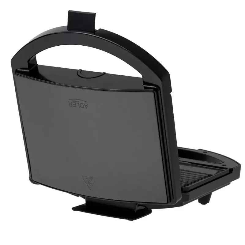 Sandwichmaker Adler AD 3069 – kompakte Tisch-Sandwichpresse, 750 W, 2 Sandwiches, schwarz