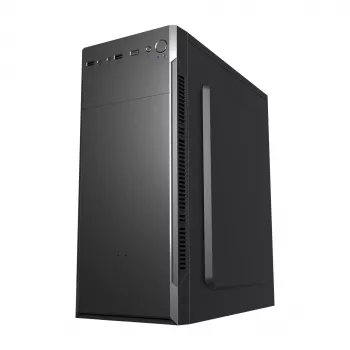 PC Case FSP CMT160 Midi Tower Schwarz — supports ATX/µATX/ITX, 1×3.5 inch + 2×2.5 inch bays, 1×5.25 inch, USB 3.2 Gen1 Type-A, 173×370×410 mm