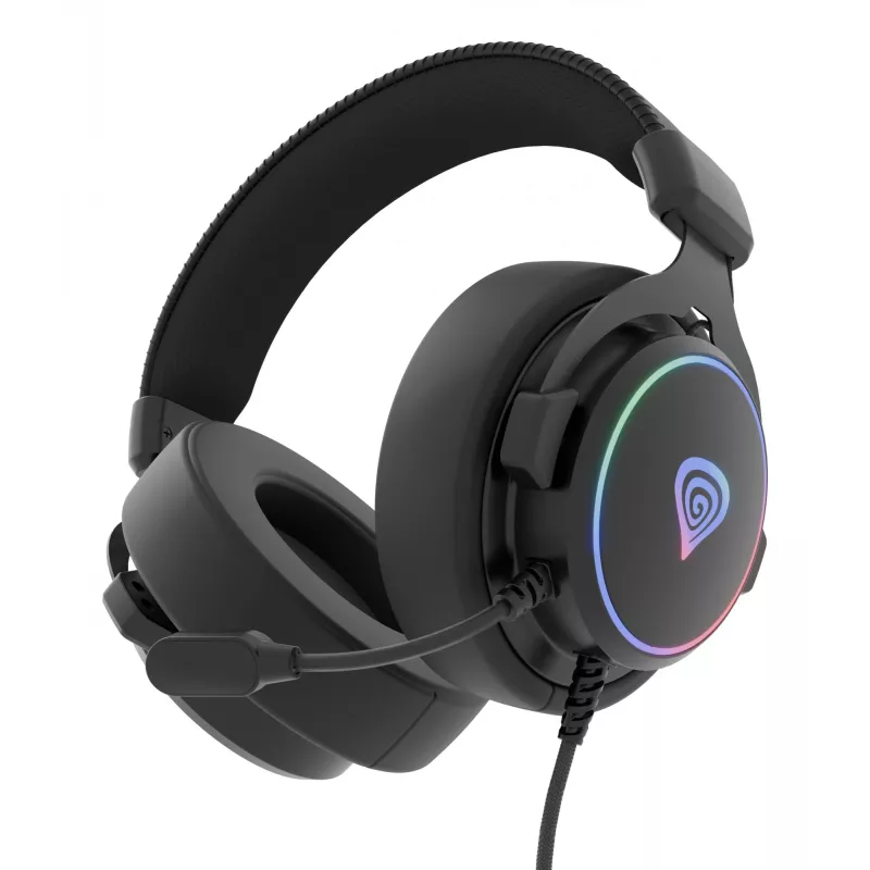 GENESIS Neon 764 Headset Kabelgebundenes Gaming-Headset mit Kopfbügel USB Typ-A Schwarz