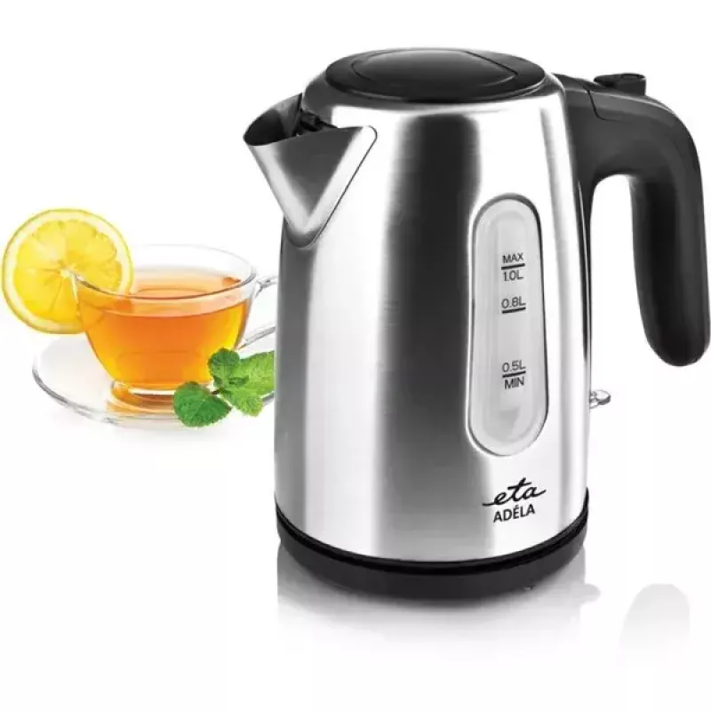 Wasserkocher ETA ETA160490000 — 1 L, 1600 W, Edelstahl, Wasserstandsanzeige