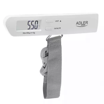 Kofferwaage Adler AD 8191, maximal 50 kg, Genauigkeit 10 g, grau