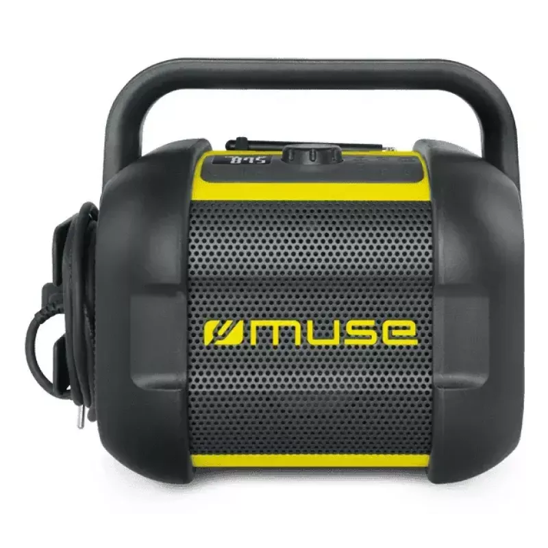 Baustellenradio Muse M-968 BTY — Analoges FM, 40 W RMS, Bluetooth 10 m, staub-/stoßfest, Schwarz/Gelb