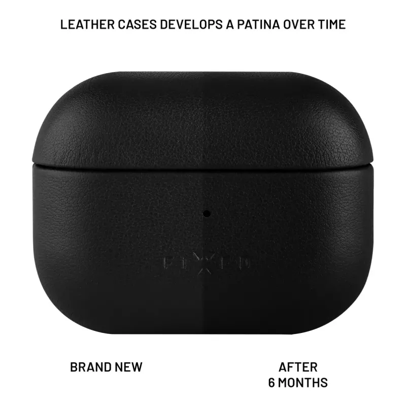 Schutzhülle aus Leder FIXED FIXLPM-999-BK für Ohrhörer mit MagSafe-Unterstützung, schwarz
