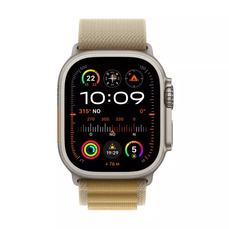 Smartwatch Apple Watch Ultra 2 GPS + Cellular 49 mm Natur Titan-Gehäuse mit Tan Alpine Loop, Medium