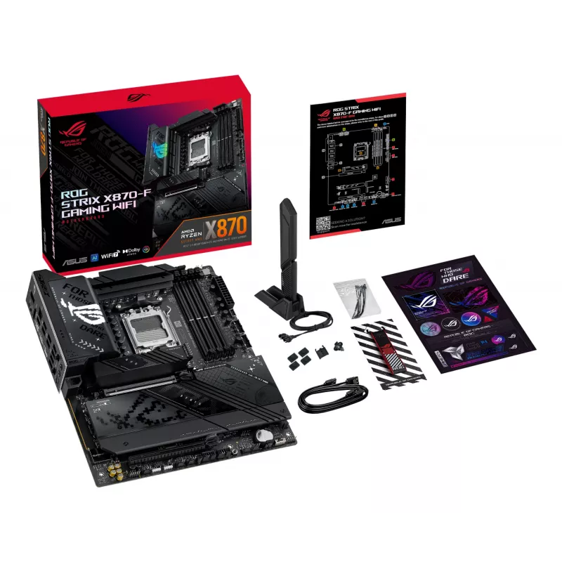 Motherboard ASUS ROG STRIX X870-F GAMING WIFI — AMD X870, Sockel AM5, ATX, DDR5, 4x DIMM, Wi‑Fi 7, BT 5.4