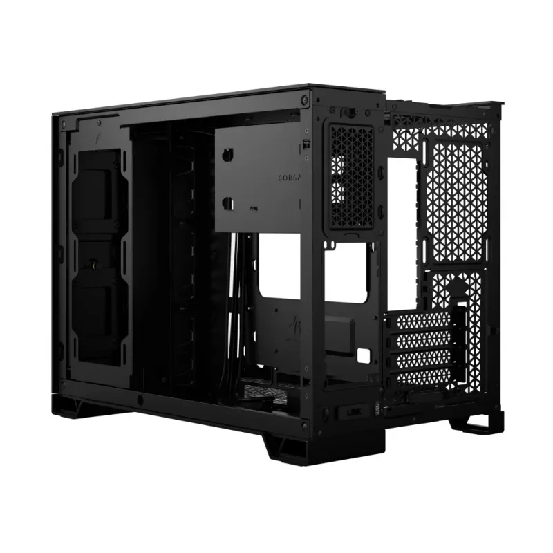 PC-Gehäuse CORSAIR 2500D AIRFLOW Midi Tower Schwarz — ATX/Micro ATX, Unterstützung für 280-mm-Frontradiator, USB-A x2, USB-C x1