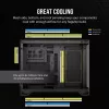 PC-Gehäuse CORSAIR 2500D AIRFLOW Midi Tower Schwarz — ATX/Micro ATX, Unterstützung für 280-mm-Frontradiator, USB-A x2, USB-C x1