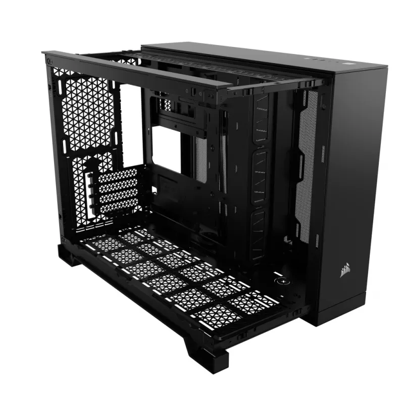 PC-Gehäuse CORSAIR 2500D AIRFLOW Midi Tower Schwarz — ATX/Micro ATX, Unterstützung für 280-mm-Frontradiator, USB-A x2, USB-C x1