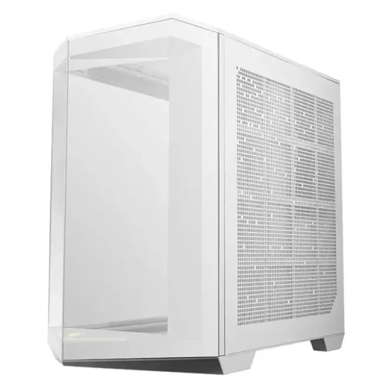 PC-Gehäuse MSI MAG PANO 100R PZ Midi-Tower Weiß — ATX, 380 mm GPU, 166 mm CPU-Kühler, 8 Erweiterungsslots, 3×2,5 Zoll + 2×3,5 Zoll, USB-A×2, USB-C×1