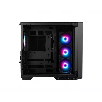 PC-Gehäuse MSI MAG PANO 100R PZ Midi-Tower Schwarz, gehärtetes Glas, unterstützt ATX/microATX, 482×290×519 mm