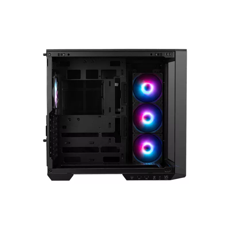 PC-Gehäuse MSI MAG PANO 100R PZ Midi-Tower Schwarz, gehärtetes Glas, unterstützt ATX/microATX, 482×290×519 mm