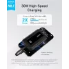 Anker Zolo 10000mAh tragbare Batterie, 30W ultraschnelles Laden, integriertes USB-C-Kabel, schwarz