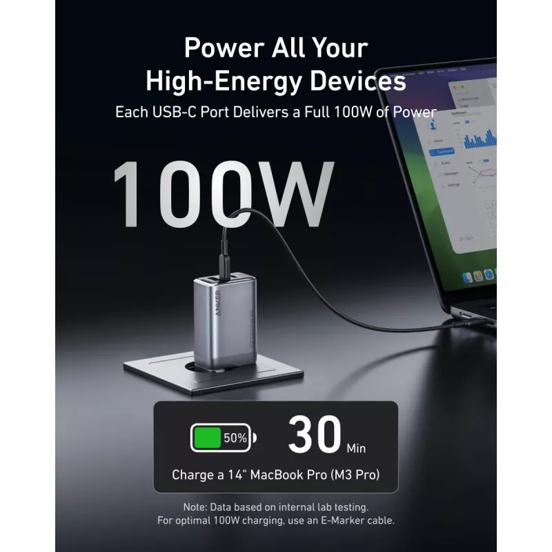 Mobilgeräteladegerät Anker A2688341 Universal Schwarz AC Innenbereich 110–240 V 1 USB 2.0 2 USB-C