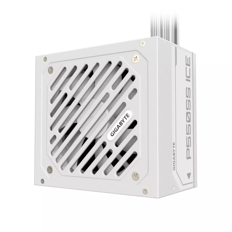 GIGABYTE P550SS ICE Netzteil - PCIe 5.0, 80 PLUS Silver, 120mm Lüfter, ATX 3.0 kompatibel, EU-Stecker