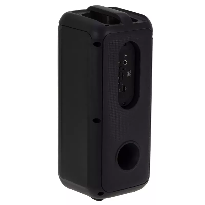 Tragbarer Lautsprecher Adler AD 1903, 2×5 W, Bluetooth, UKW-Radio, LED, 1500 mAh Akku, AUX, USB, schwarz